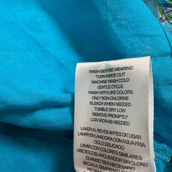 French Connection Girls Cotton Smocked Teal Floral Dress Size 10-12 - Picture 6 of 11